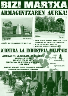 Cartel BIZI MARTXA contra la Industria Militar (2)